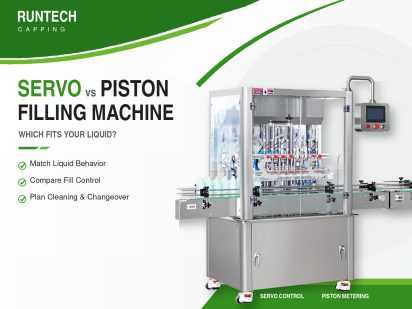 Runtech servo piston filling machine for liquid filling control comparison