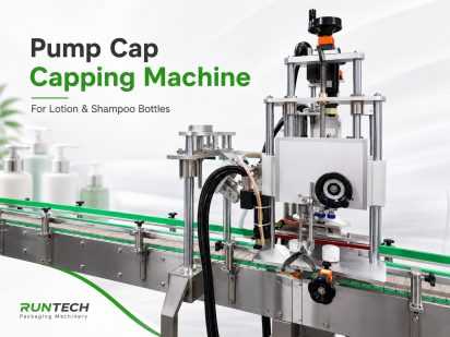 Pump cap capping machine for lotion and shampoo bottles