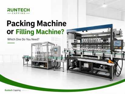 Packing Machine or Filling Machine guide cover with Runtech Capping liquid filling and capping equipment