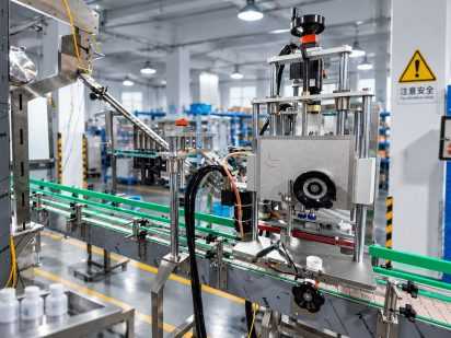 Capping line layout with bottle infeed and outfeed conveyor system