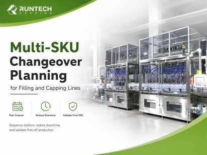 Multi-SKU filling and capping line changeover planning for bottle production
