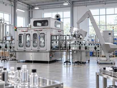 Liquid filling and capping machine for bottle production line