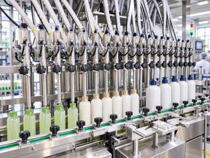 Shampoo filling machine for bottles with multi-size bottle filling line