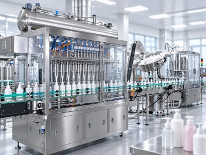 Lotion filling machine preventing air pockets during bottle filling