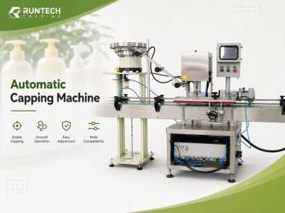 Automatic capping machine for bottle holding, cap placement and torque setup